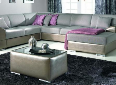 Luxurious U-shaped upholstered sofa in an elegant contemporary style with refined design.